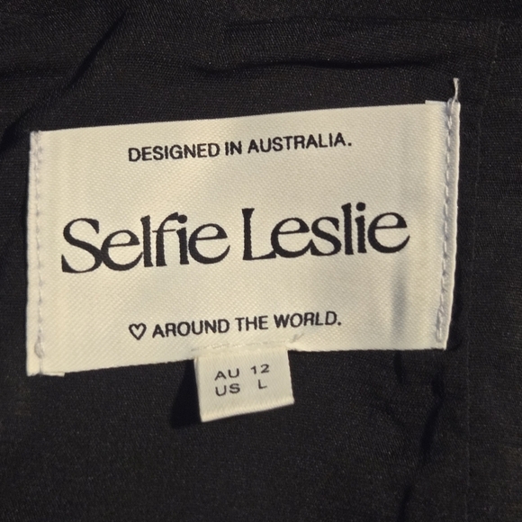 Selfie Leslie Black Ashe Crossover Back V Neck Party Club Mini Dress Large - Picture 7 of 7